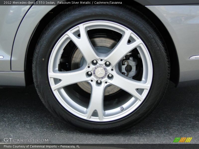 Paladium Silver Metallic / Cashmere/Savanna 2012 Mercedes-Benz S 550 Sedan