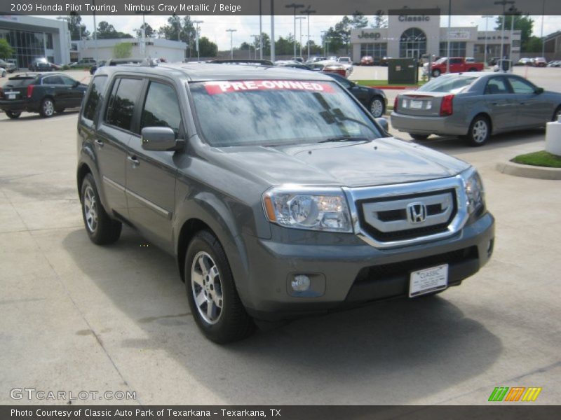 Nimbus Gray Metallic / Beige 2009 Honda Pilot Touring