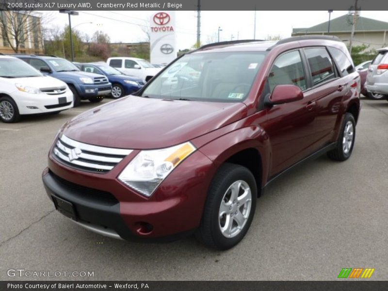 Cranberry Red Metallic / Beige 2008 Suzuki XL7 Luxury AWD