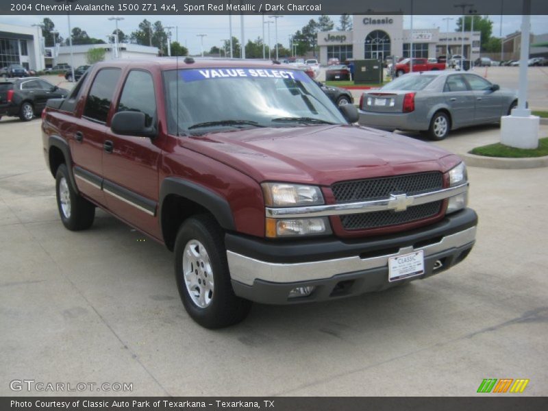 Sport Red Metallic / Dark Charcoal 2004 Chevrolet Avalanche 1500 Z71 4x4