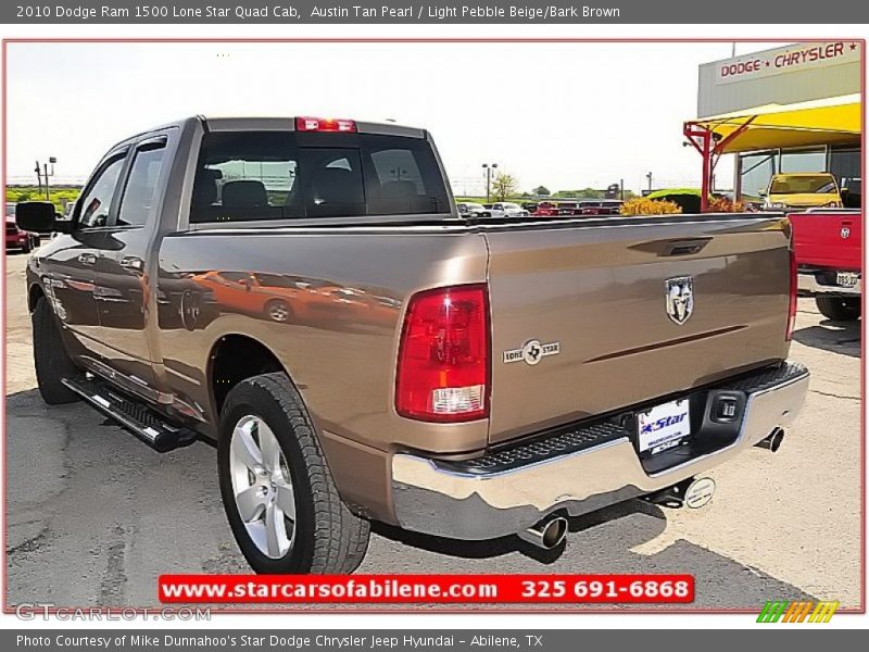 Austin Tan Pearl / Light Pebble Beige/Bark Brown 2010 Dodge Ram 1500 Lone Star Quad Cab