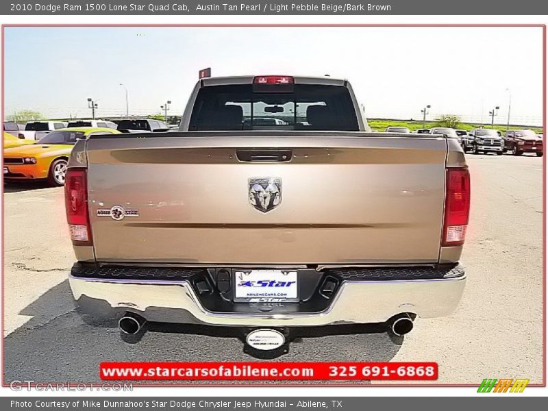Austin Tan Pearl / Light Pebble Beige/Bark Brown 2010 Dodge Ram 1500 Lone Star Quad Cab