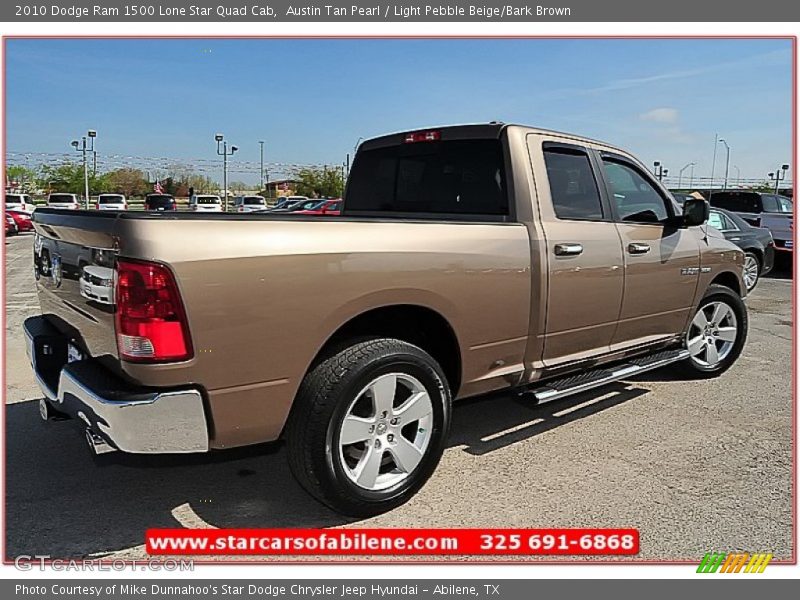 Austin Tan Pearl / Light Pebble Beige/Bark Brown 2010 Dodge Ram 1500 Lone Star Quad Cab