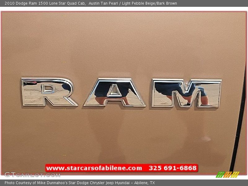 Austin Tan Pearl / Light Pebble Beige/Bark Brown 2010 Dodge Ram 1500 Lone Star Quad Cab