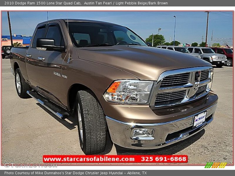 Austin Tan Pearl / Light Pebble Beige/Bark Brown 2010 Dodge Ram 1500 Lone Star Quad Cab