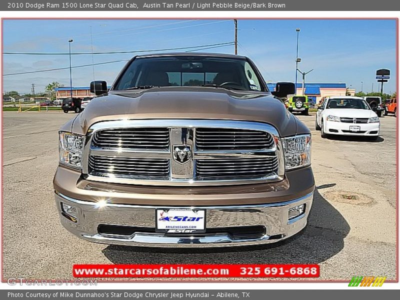 Austin Tan Pearl / Light Pebble Beige/Bark Brown 2010 Dodge Ram 1500 Lone Star Quad Cab