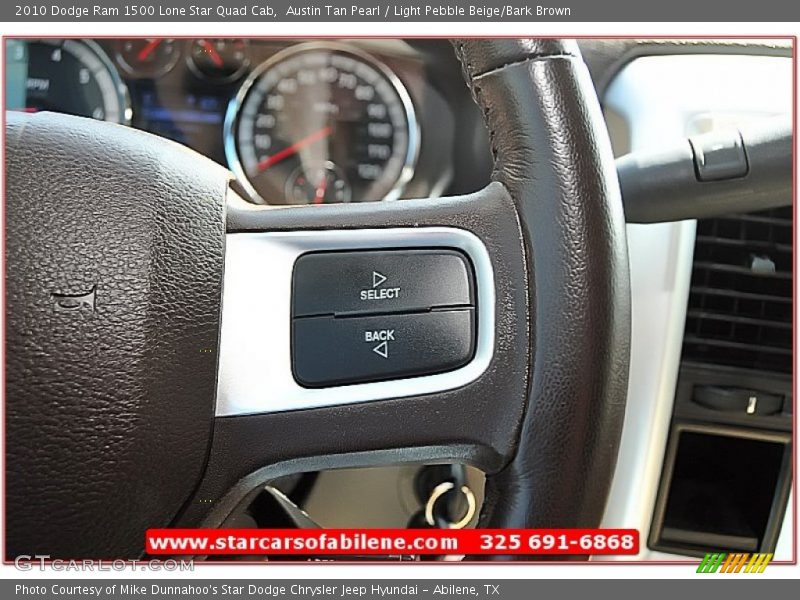 Austin Tan Pearl / Light Pebble Beige/Bark Brown 2010 Dodge Ram 1500 Lone Star Quad Cab