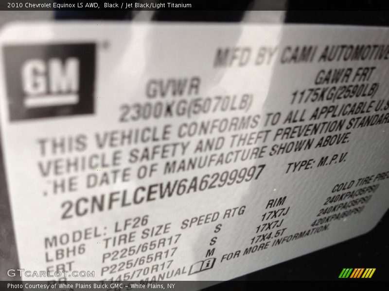 Black / Jet Black/Light Titanium 2010 Chevrolet Equinox LS AWD