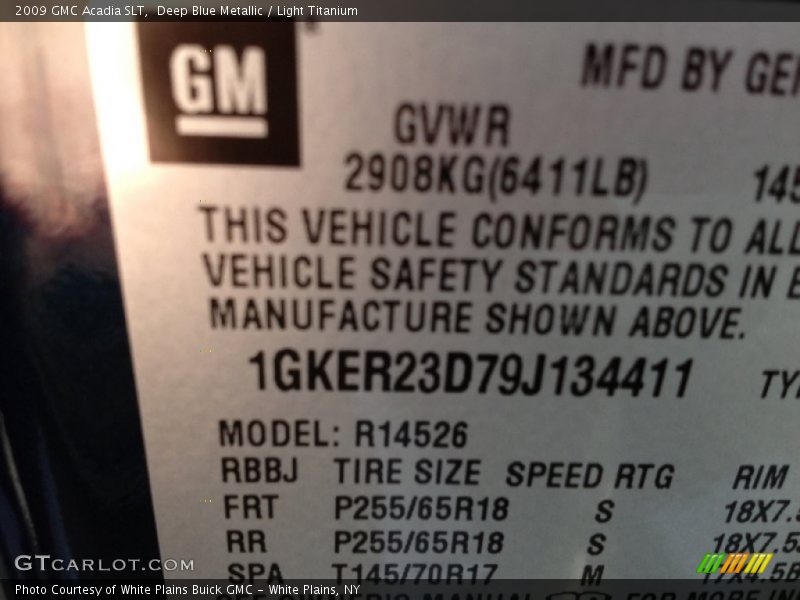 Deep Blue Metallic / Light Titanium 2009 GMC Acadia SLT