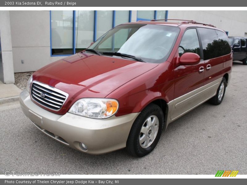 Ruby Red / Beige 2003 Kia Sedona EX