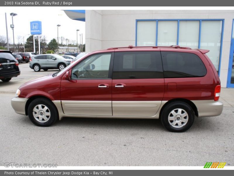 Ruby Red / Beige 2003 Kia Sedona EX
