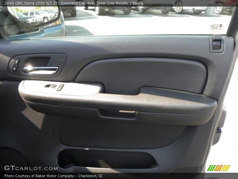 Steel Gray Metallic / Ebony 2009 GMC Sierra 1500 SLT Z71 Extended Cab 4x4
