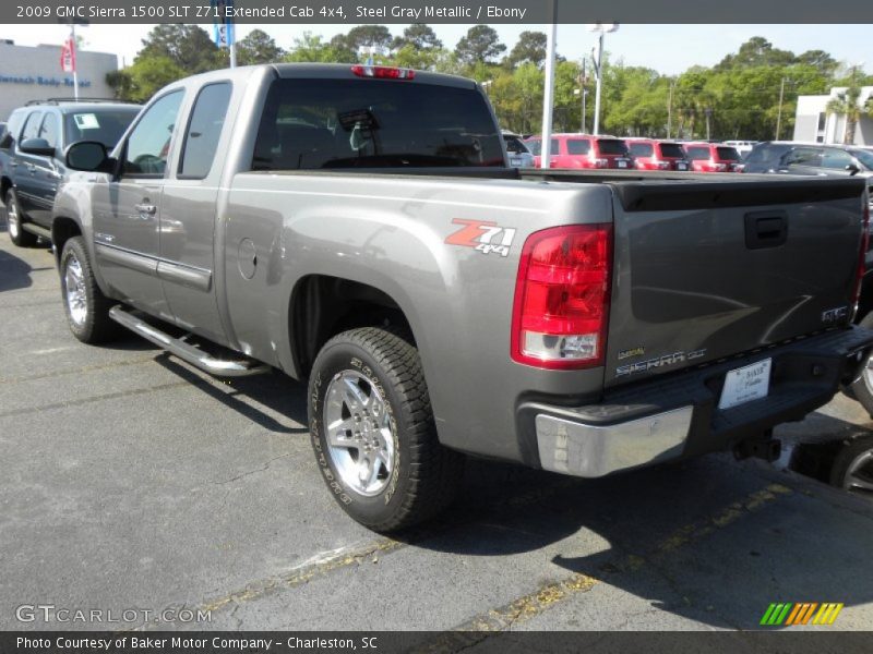 Steel Gray Metallic / Ebony 2009 GMC Sierra 1500 SLT Z71 Extended Cab 4x4