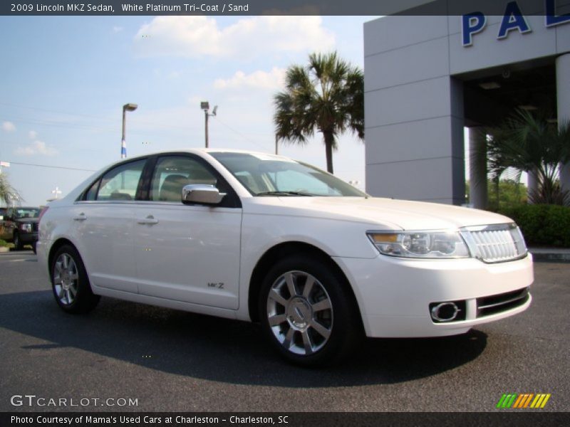 White Platinum Tri-Coat / Sand 2009 Lincoln MKZ Sedan