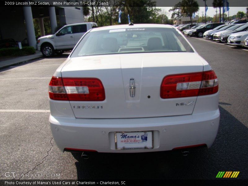 White Platinum Tri-Coat / Sand 2009 Lincoln MKZ Sedan