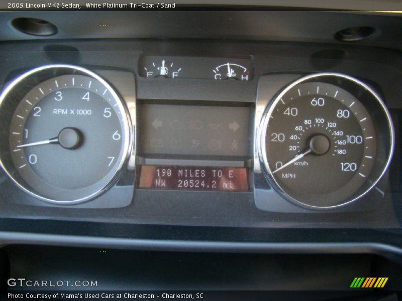 White Platinum Tri-Coat / Sand 2009 Lincoln MKZ Sedan