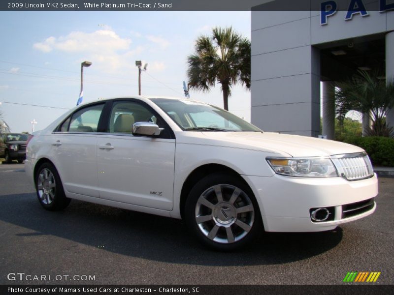 White Platinum Tri-Coat / Sand 2009 Lincoln MKZ Sedan