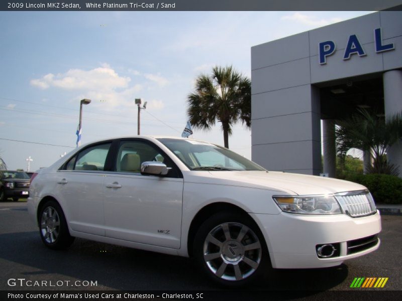 White Platinum Tri-Coat / Sand 2009 Lincoln MKZ Sedan