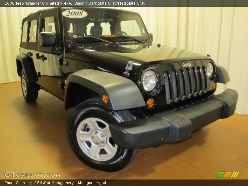 Black / Dark Slate Gray/Med Slate Gray 2008 Jeep Wrangler Unlimited X 4x4
