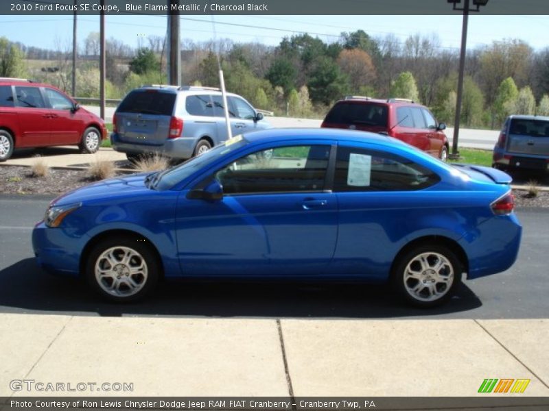 Blue Flame Metallic / Charcoal Black 2010 Ford Focus SE Coupe