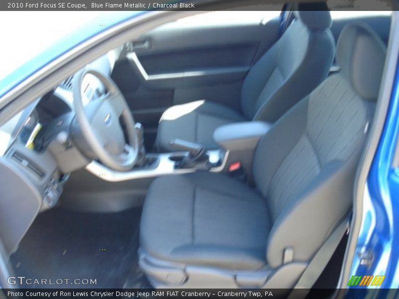 Blue Flame Metallic / Charcoal Black 2010 Ford Focus SE Coupe