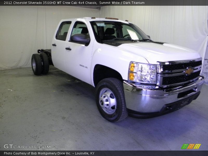 Summit White / Dark Titanium 2012 Chevrolet Silverado 3500HD WT Crew Cab 4x4 Chassis