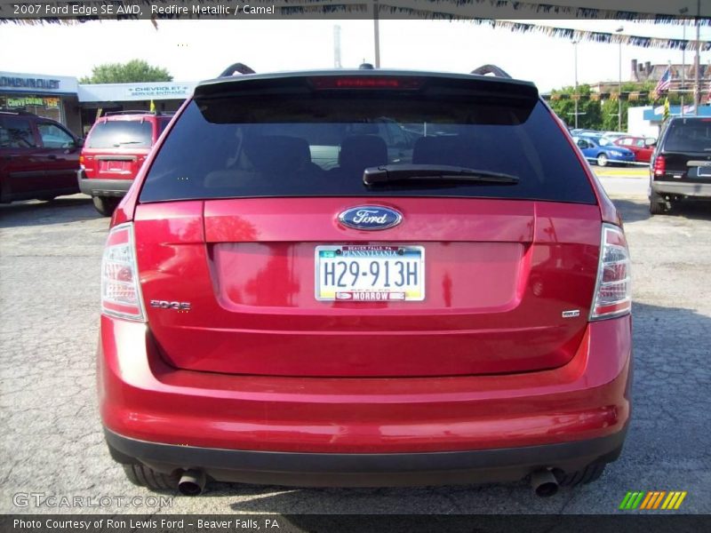 Redfire Metallic / Camel 2007 Ford Edge SE AWD