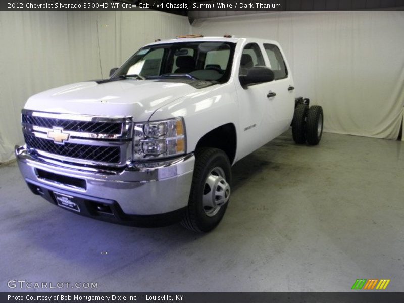 Summit White / Dark Titanium 2012 Chevrolet Silverado 3500HD WT Crew Cab 4x4 Chassis