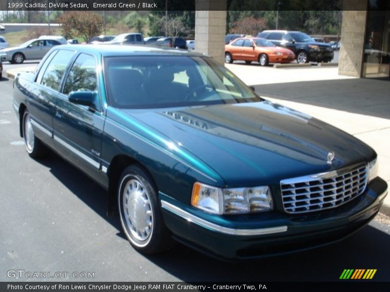 Emerald Green / Black 1999 Cadillac DeVille Sedan