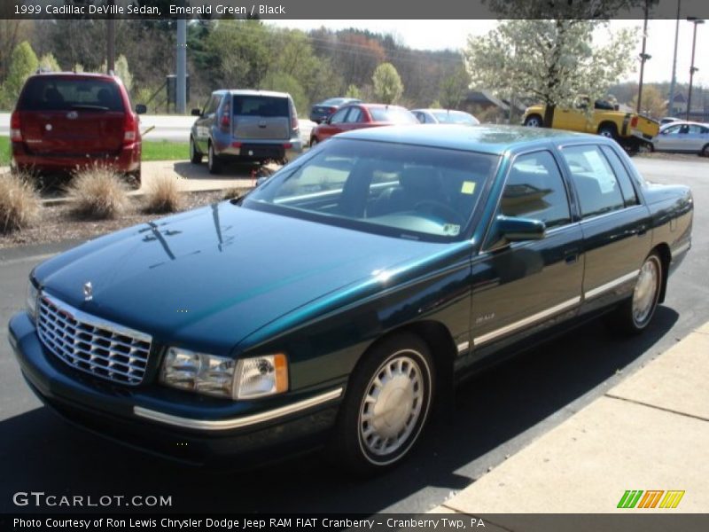 Emerald Green / Black 1999 Cadillac DeVille Sedan