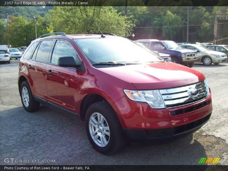 Redfire Metallic / Camel 2007 Ford Edge SE AWD