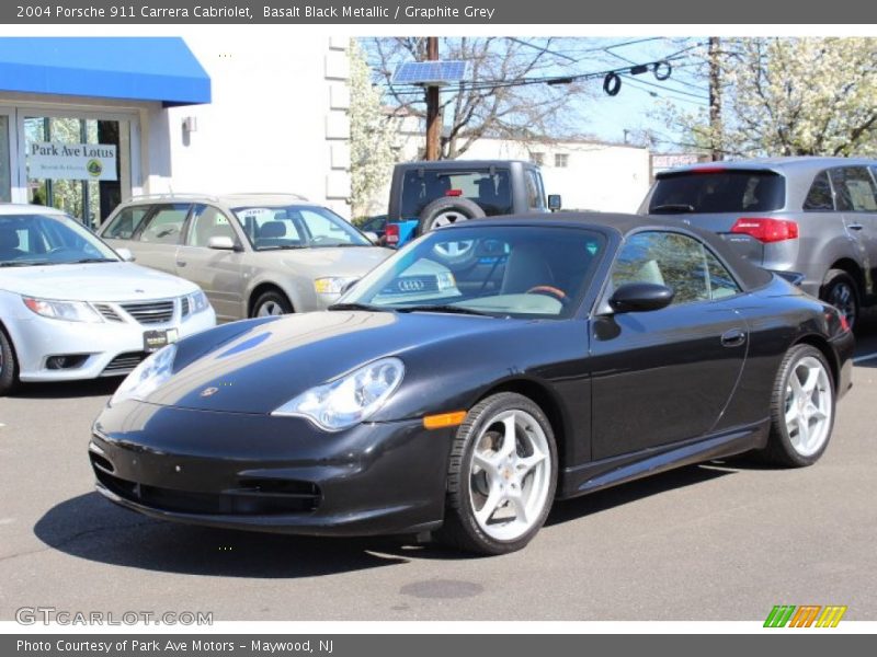 Basalt Black Metallic / Graphite Grey 2004 Porsche 911 Carrera Cabriolet