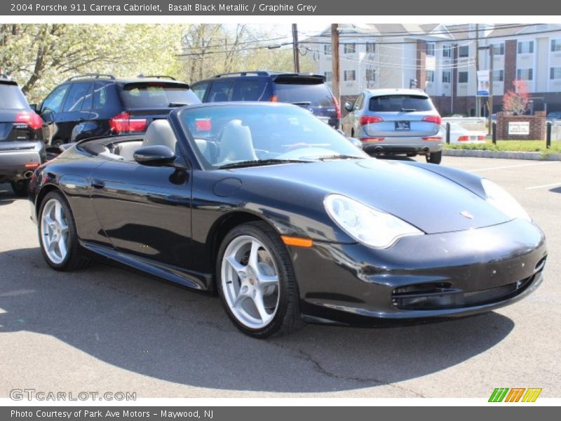 Basalt Black Metallic / Graphite Grey 2004 Porsche 911 Carrera Cabriolet