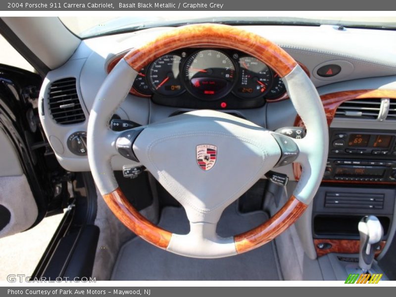 Basalt Black Metallic / Graphite Grey 2004 Porsche 911 Carrera Cabriolet