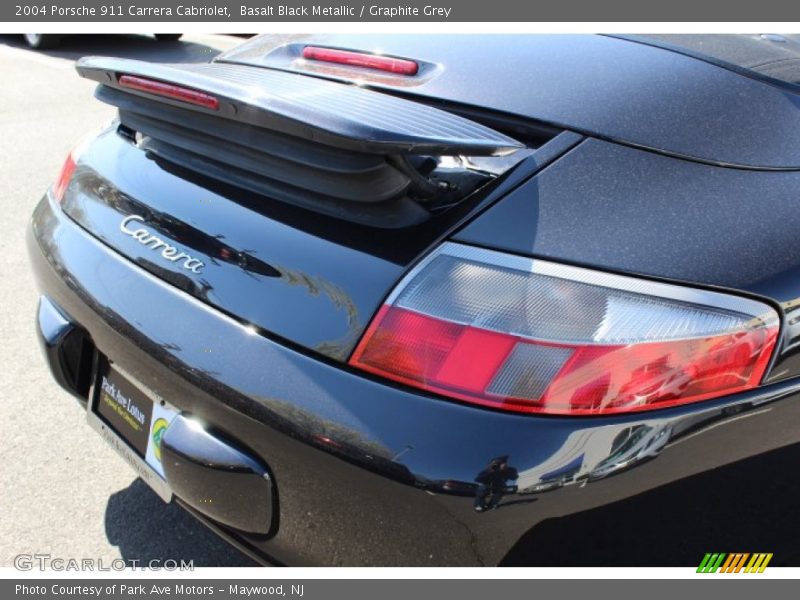 Basalt Black Metallic / Graphite Grey 2004 Porsche 911 Carrera Cabriolet