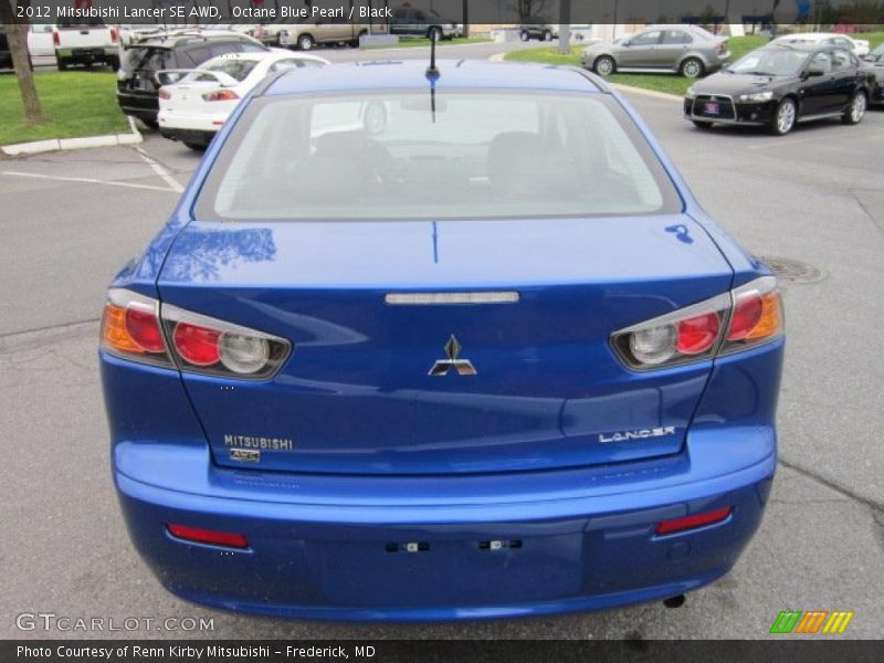 Octane Blue Pearl / Black 2012 Mitsubishi Lancer SE AWD