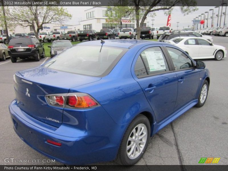 Octane Blue Pearl / Black 2012 Mitsubishi Lancer SE AWD