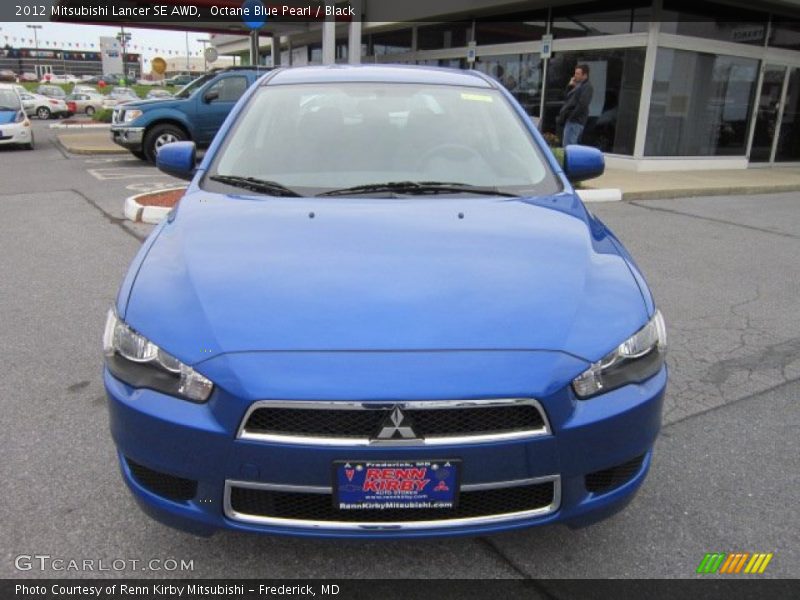 Octane Blue Pearl / Black 2012 Mitsubishi Lancer SE AWD