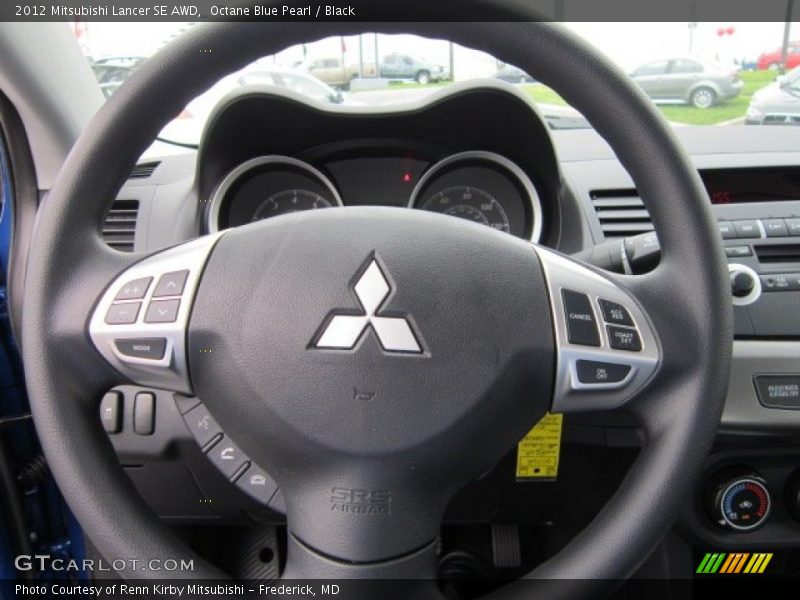 Octane Blue Pearl / Black 2012 Mitsubishi Lancer SE AWD