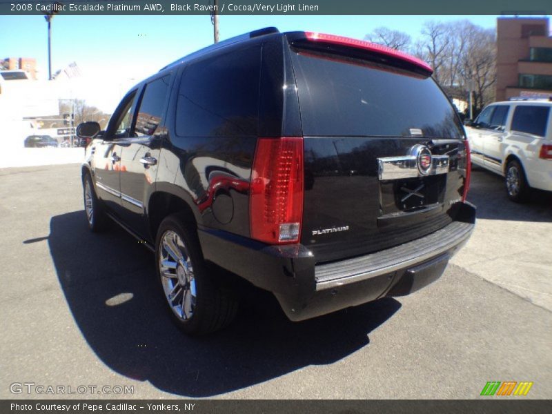 Black Raven / Cocoa/Very Light Linen 2008 Cadillac Escalade Platinum AWD