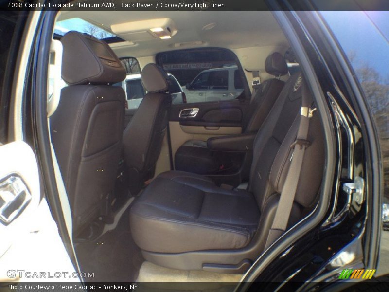 Black Raven / Cocoa/Very Light Linen 2008 Cadillac Escalade Platinum AWD