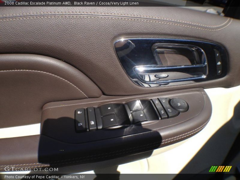 Black Raven / Cocoa/Very Light Linen 2008 Cadillac Escalade Platinum AWD