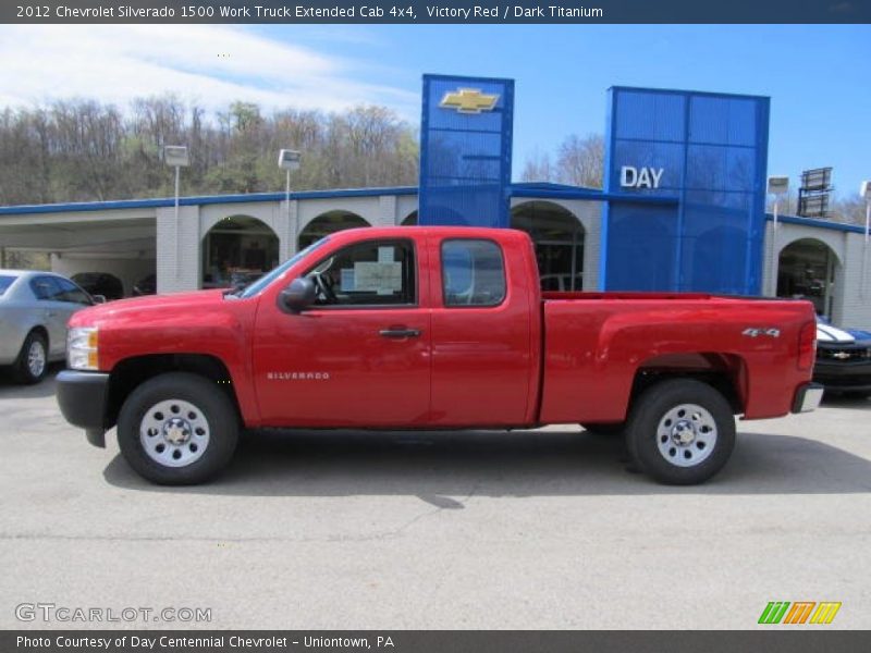 Victory Red / Dark Titanium 2012 Chevrolet Silverado 1500 Work Truck Extended Cab 4x4