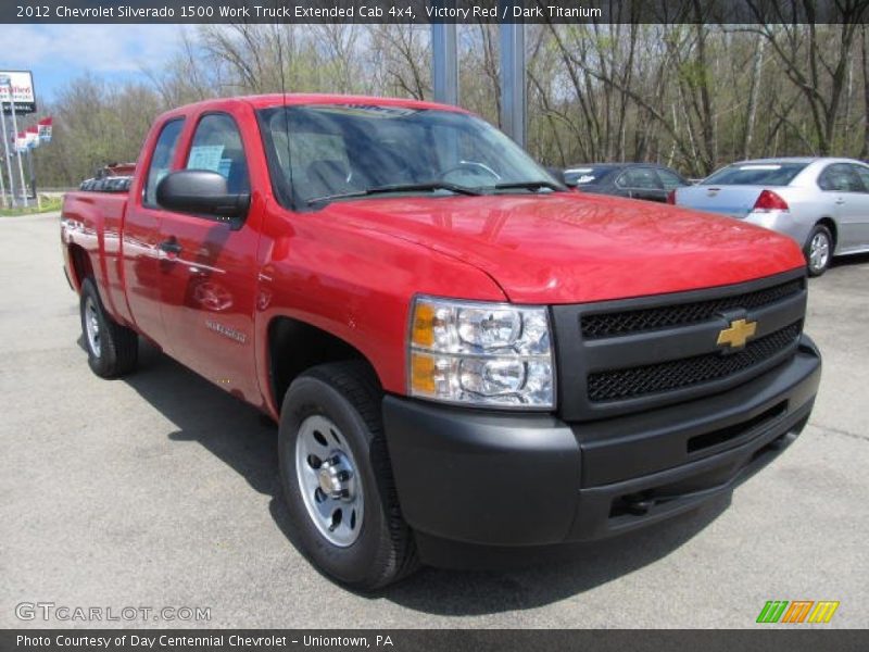 Victory Red / Dark Titanium 2012 Chevrolet Silverado 1500 Work Truck Extended Cab 4x4