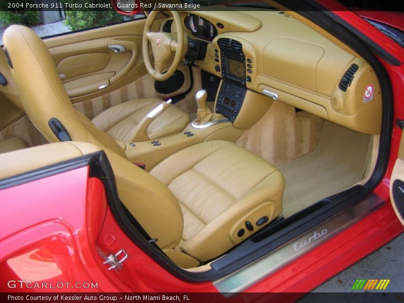 Guards Red / Savanna Beige 2004 Porsche 911 Turbo Cabriolet