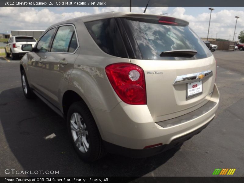 Gold Mist Metallic / Jet Black 2012 Chevrolet Equinox LS