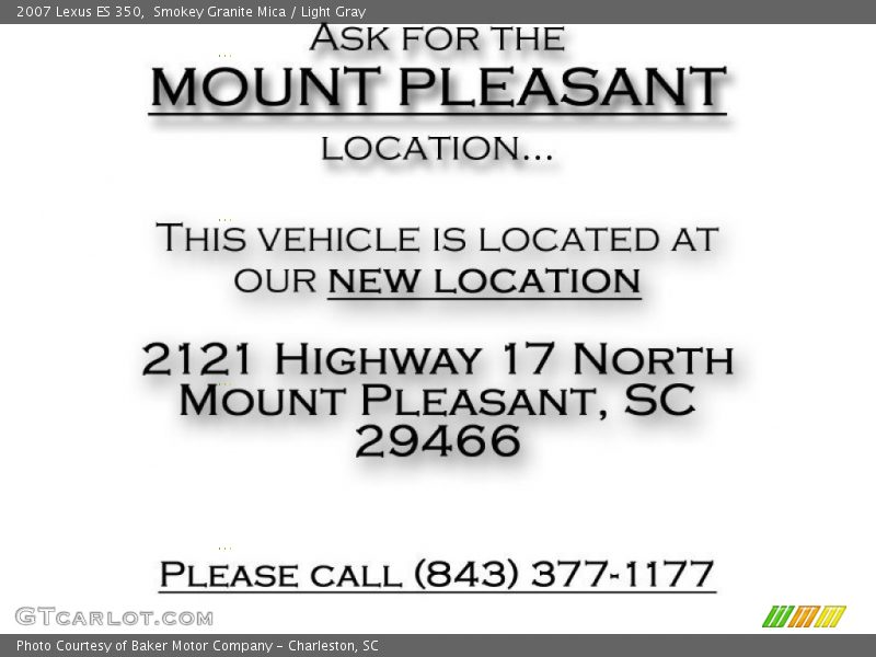 Smokey Granite Mica / Light Gray 2007 Lexus ES 350