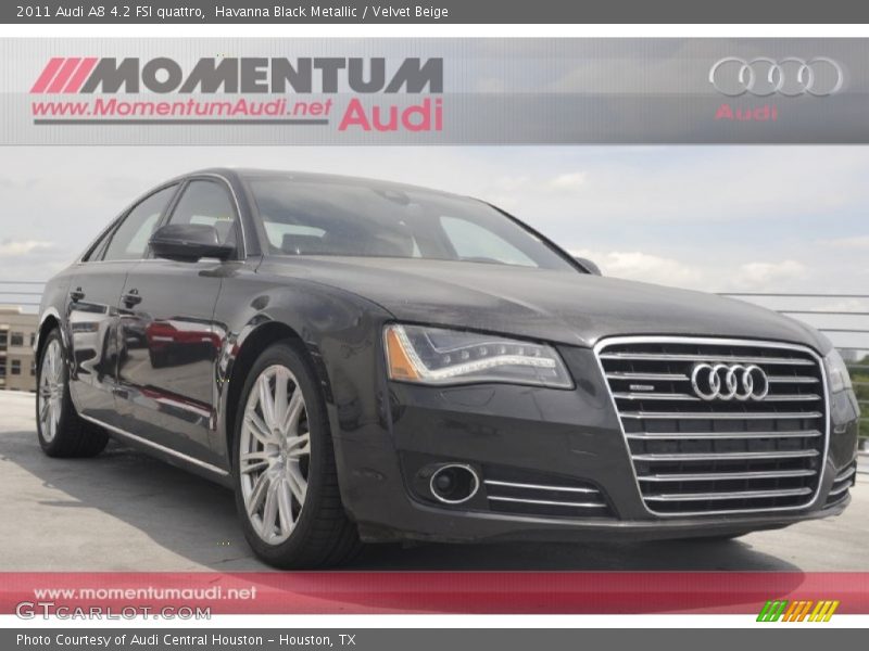 Havanna Black Metallic / Velvet Beige 2011 Audi A8 4.2 FSI quattro