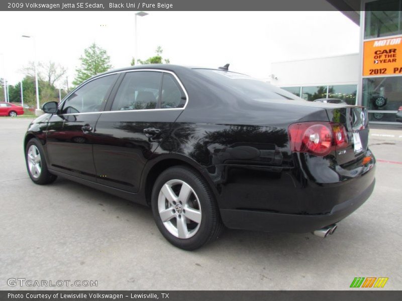 Black Uni / Pure Beige 2009 Volkswagen Jetta SE Sedan