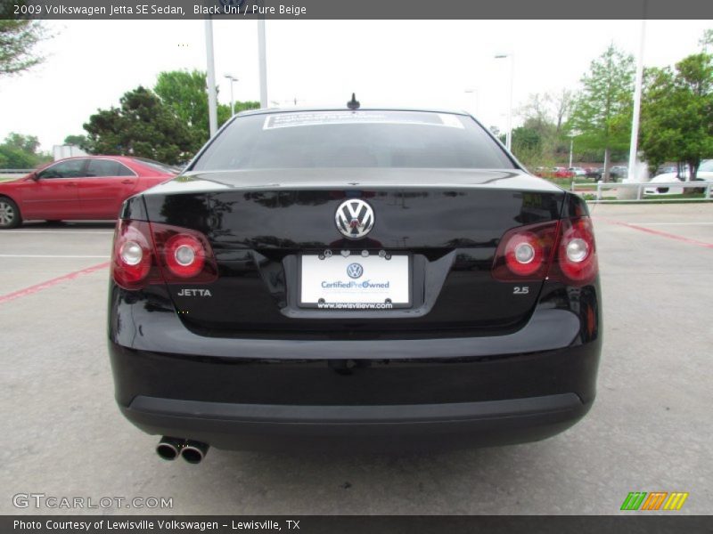 Black Uni / Pure Beige 2009 Volkswagen Jetta SE Sedan